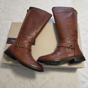 Clarks Mint Treat GTX Dark Tan Leather Knee High Boots